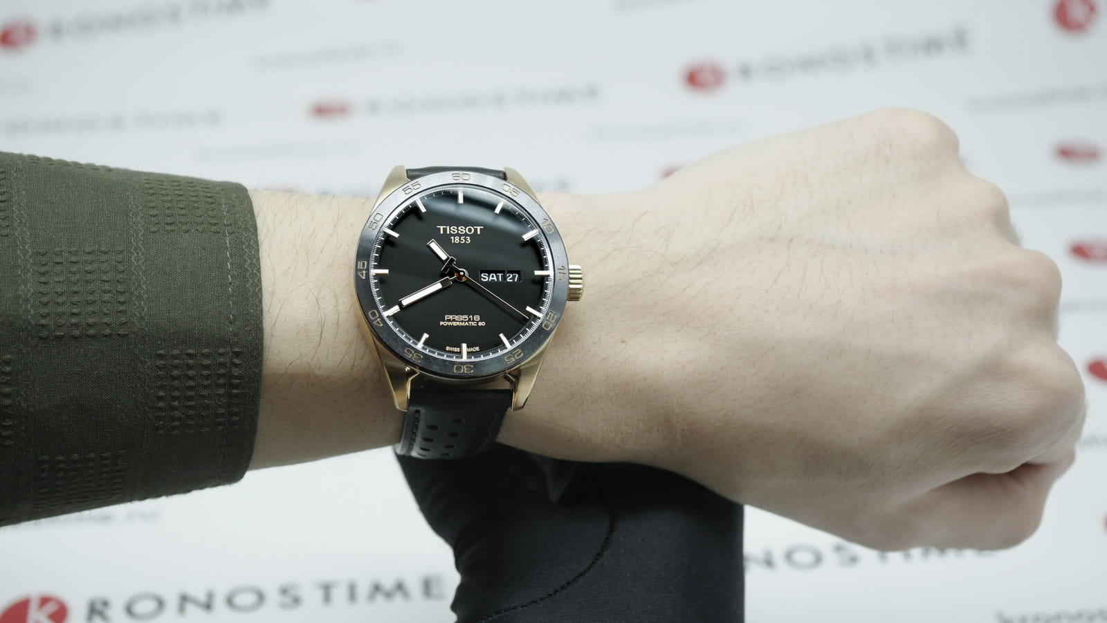 Tissot Tissot PRS 516 Powermatic 80 T100.430.36.051.01 швейцария наручные мужские часы заводная головка с логотипом Tissot